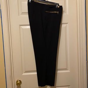 Calvin Klein long black pants w 2 gold zippers